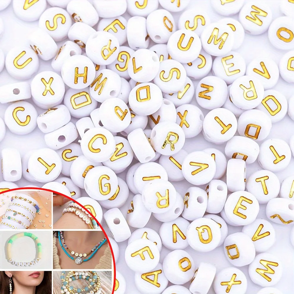 199/499/999 قطعة خرز حرف دائري من الأكريليك ، إكسسوارات تزيين المجوهرات ذاتية الصنع ، عيد الحب ، عيد الميلاد ، هدايا عيد الشكر