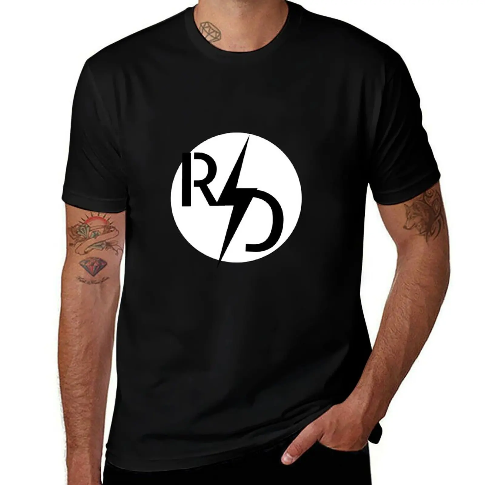 R.D. Camiseta con logotipo de Lightning Bolt, camiseta de manga corta para ropa de trabajo