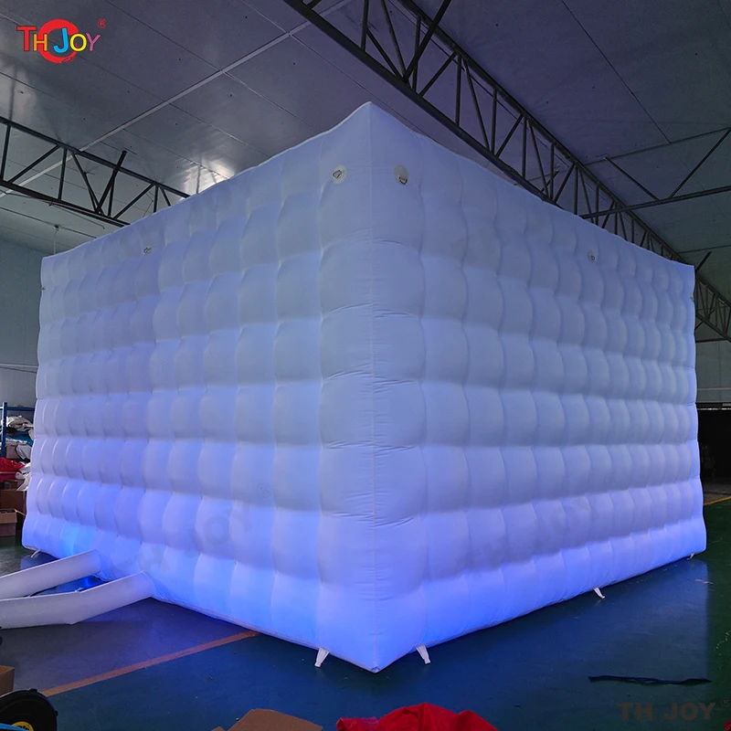 휴대용 큐브 파티 텐트, 360도 포토 부스, 배경 LED 조명 포함, 풍선 나이트클럽 마키