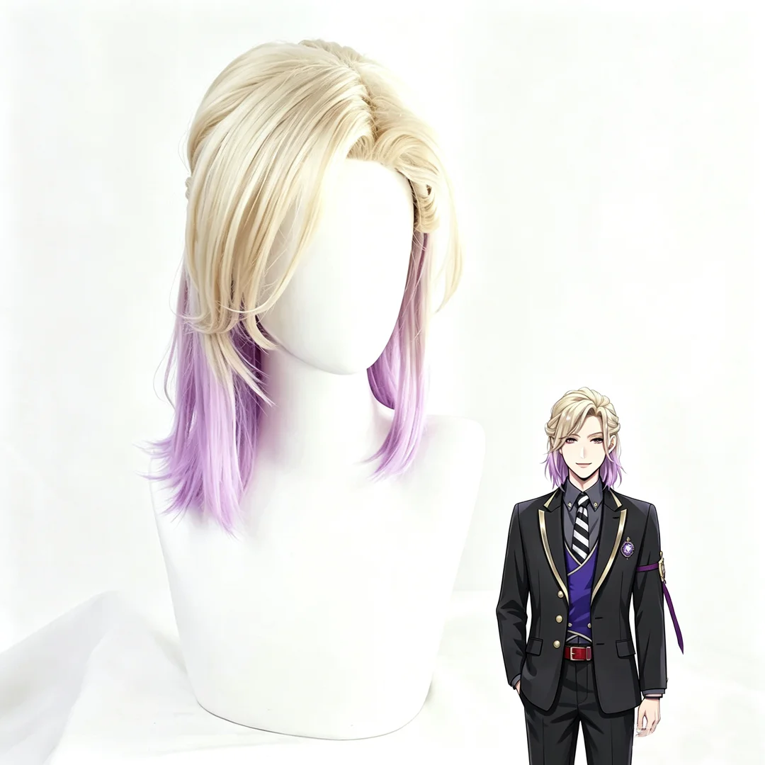 Peluca sintética resistente al calor para cosplay de Twisted Wonderland Vil Schoenheit, peluca para fiesta de Anime, peluca de carnaval