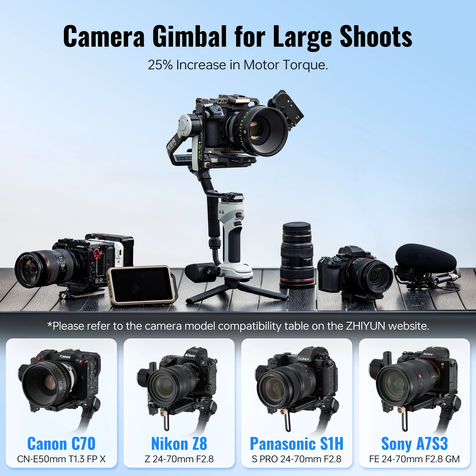 ZHIYUN CINEPEER CRANE 4E Handheld Camera Gimbal Stabilizer 3-Axis Cameras Gimbals for DSLR Mirrorless Cameras