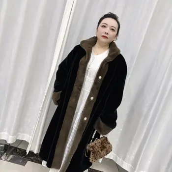 Mode Dik Pak Kraag Imitatie Nertsen Bont Een Stuk Nepbont Eco Vriendelijk Bont Lange Jas Vrouwen Jas Winterkleding Lx279