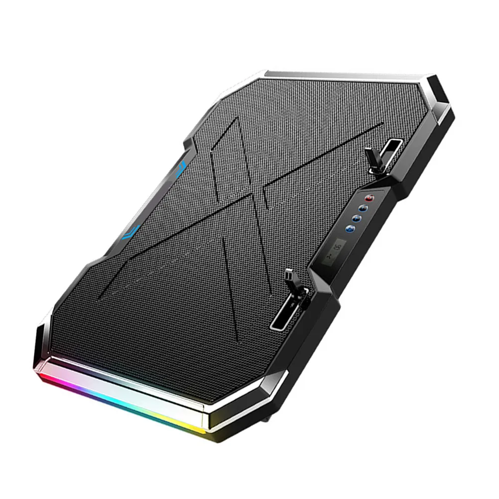 

Rgb Laptop Cooler Cooling Pad Adjustable 7-Angle LCD Touch Control Large Fan Ventilated Support Inch Quiet Gaming