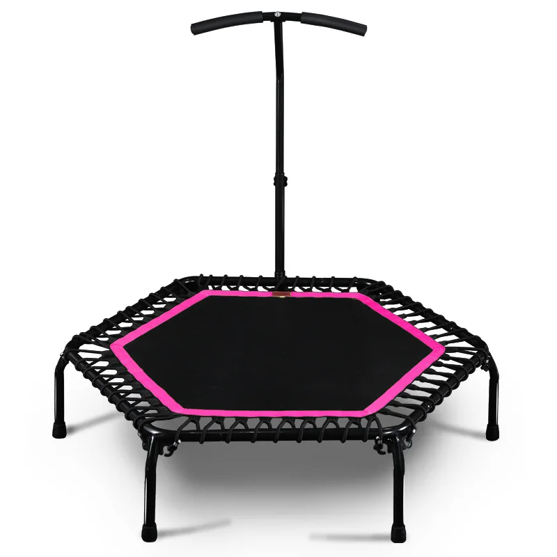 45inch Silent Rebounder Bungee Exercise Adjustable Handle Kids Adults Fitness Folding Indoor Hexagon Trampolinepromote sales