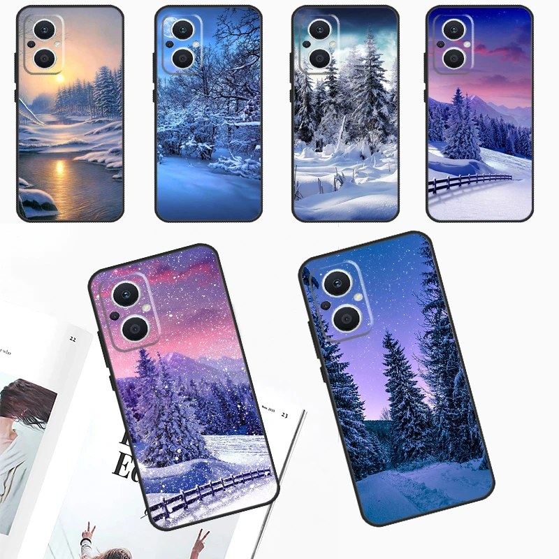 Landscape Winter Light Snow Case For OPPO Reno 10 Pro 4Z 5Z 8T 4 5 6 7 8 Lite OPPO Find X6 Pro X3 X2 Neo X5 Lite Cover