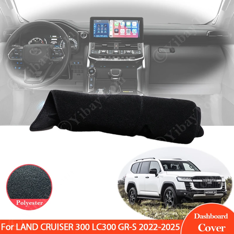 

For Toyota Land Cruiser 300 LC300 GR-S ZX VX 2022~ 2025 2024 Anti-UV Car Mat Dashboard Cover Pad Sunshade Dashmat Carpet Protect