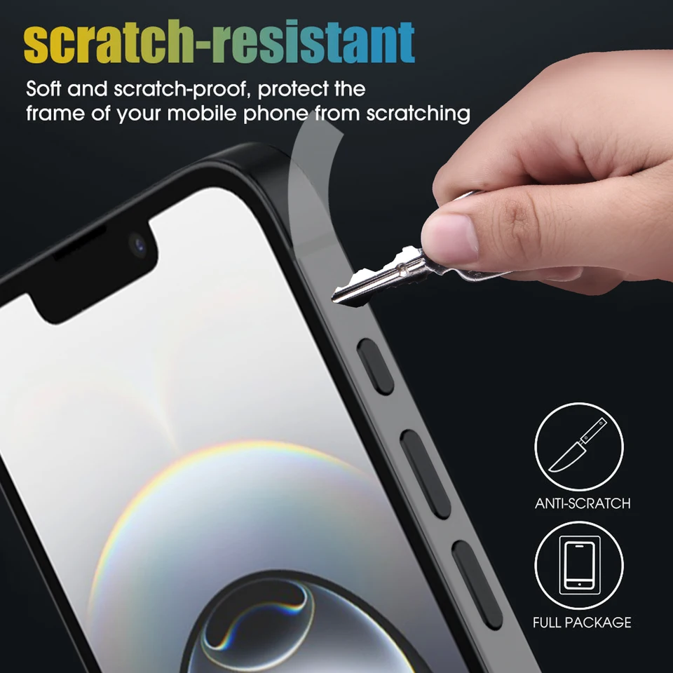 Películas Protectoras Laterales de Hidrogel Anti-Rayaduras Protectores de Marco Stickers para iPhone 17Pro 16 15 14 13 ProMax HD Transparente Cubiertas de Borde 5