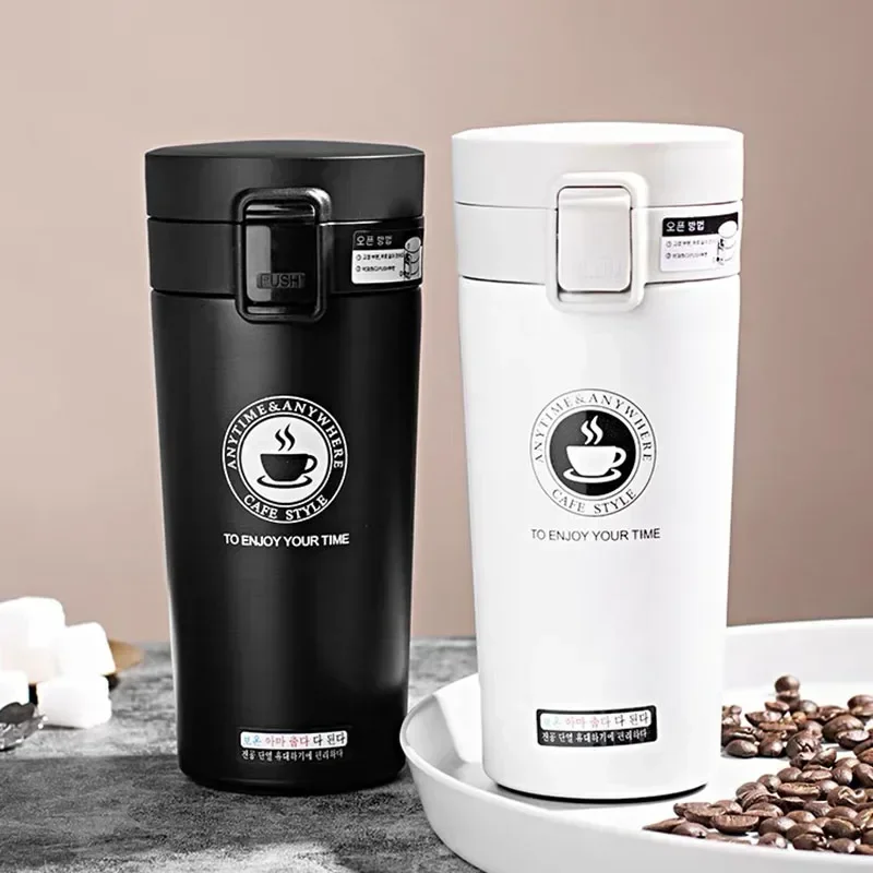 0.5L Thermal Mug Double Wall Vacuum Flask 304 Stainless Steel Thermos Leak-proof Coffee Tea Water Cup Travel Office Thermos Mugs