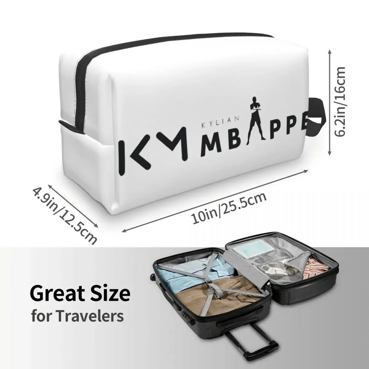 Custom Kawaii Mbappes KM borsa da toilette da viaggio per le donne borsa da trucco cosmetica da calcio Beauty Storage Dopp Kit