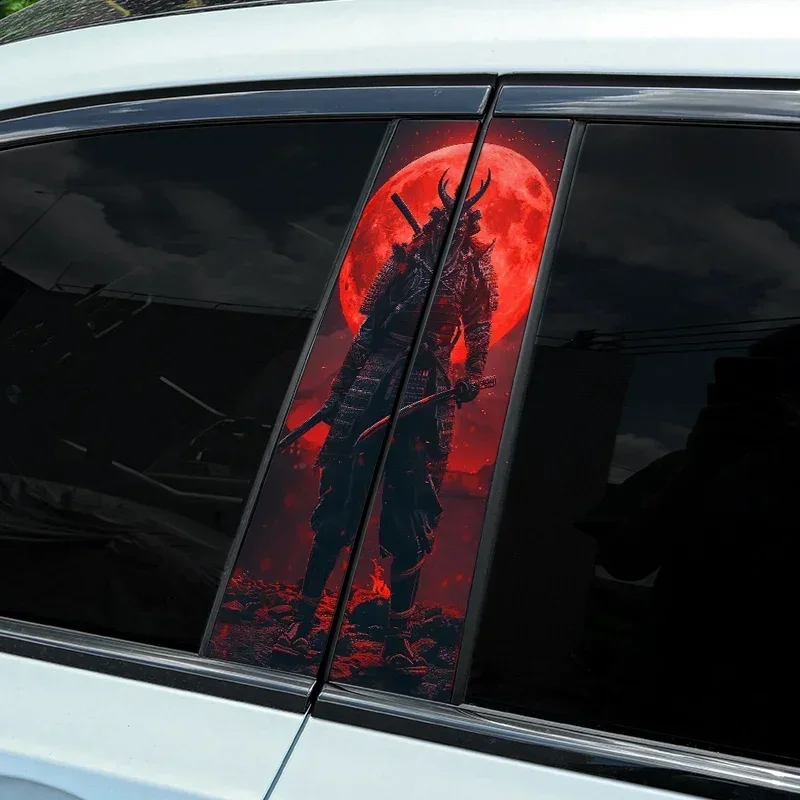 2PC JDM Samurai Car Stickers Auto B Pillar C Pillar Waterproof Decoration Cover Scratch DIY Doors Pillar Sunscreen Vinyl Decals