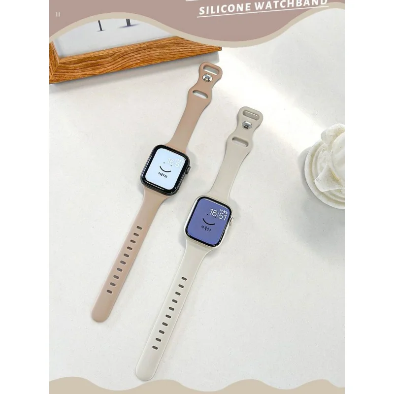 Silikonowa słoma dla Apple Watch Band 45 mm 44 mm 46 mm 40 mm 49 mm 49 mm 38 42 Bransoletka Correa IWatch Series 6 Ultra2 7 8 SE 10 Band Spring, Summer, Autumn and Winter Vercy of M en and Women