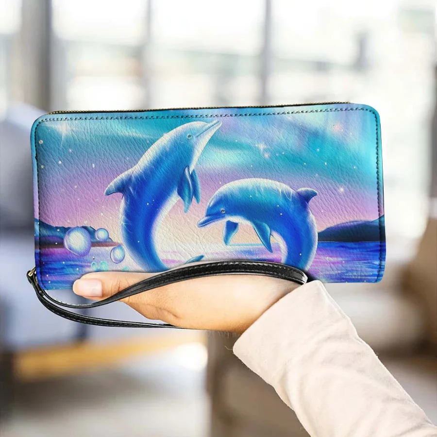 Cute Dream Dolphin Purse Outdoor Multi-card Slots Zipper Designer Luxury Bags Fashion Card Holder Coin Purses Sac A Mains Femme