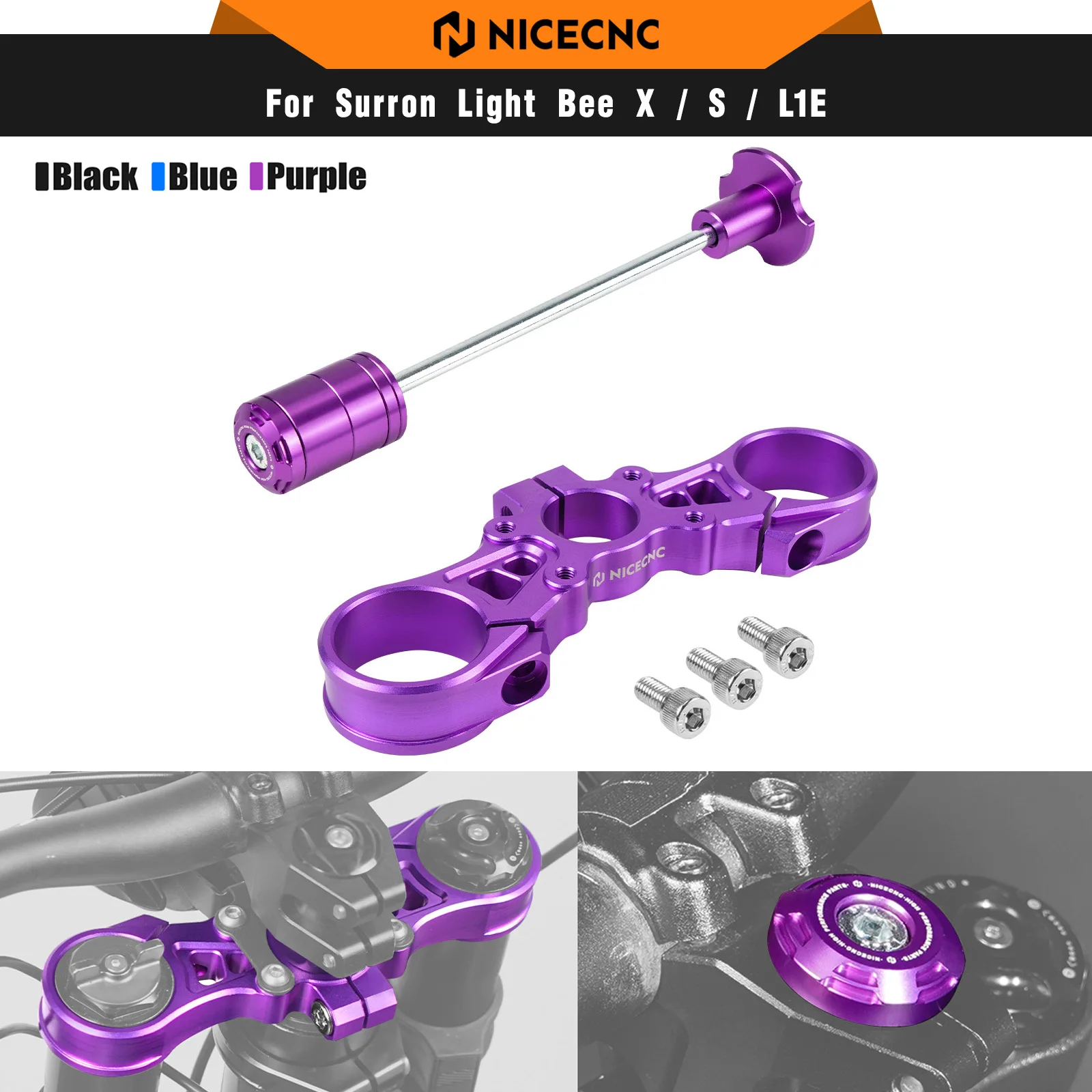 NICECNC For Surron Light Bee X S Electric Dirt Bike Upper Triple Clamp Top Link Front Fork Suspension Core For Segway X160 X260
