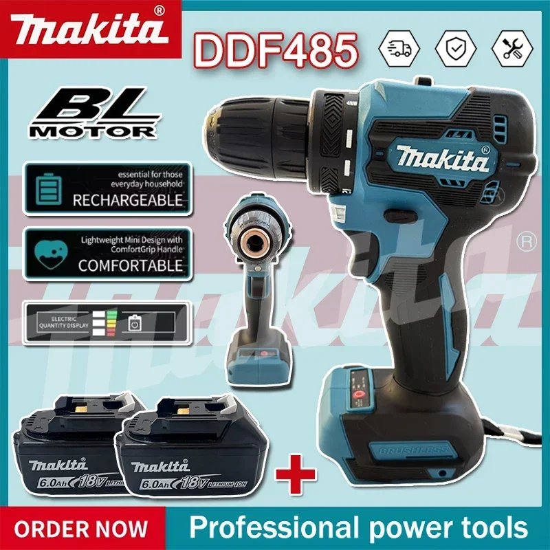 Makita DDF485 10MM LXT Compact Cordless Tool Multi-function Screwdriver Impact Brushless Drive Rechargeable Brushless Drill