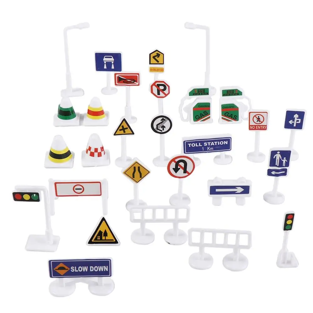 

Creative Parking Lot Traffic Sign Models Educational Roadmap Traffic Barrier Signs Mini Traffic Light Street Sign Cones Toddler