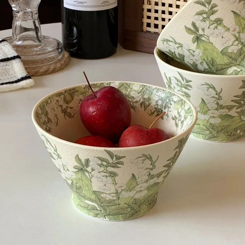 

Luxury Home Use Cerc Bowl Ins Sle Bellflower Floral Patterned Soup Bowl Fruit Yogurt Bowl round ape Adult And Child Fr...