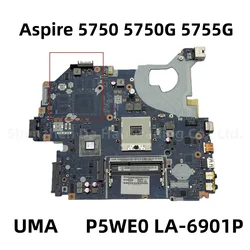 P5WE0 LA-6901P MBR9702003 For Acer Aspire 5750 5750G 5755G Laptop Motherboard HM65 DDR3 UMA/GT540M/GT630M 2GB GPU 100% Tested
