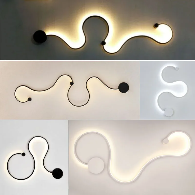 

Nordic Design Wall Lamps Acrylic Bedroom Study Living Balcony Room Home Decor White Black Iron Body Sconce Led Lights Fixtures