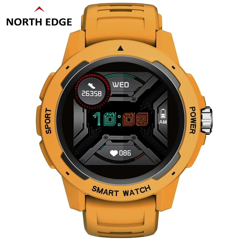 NORTH EDGE Men\'s Smart Watch Full Touch Screen Heart Rate Blood Pressure Blood oxygen Monitor Women Sports Watch For Android IOS