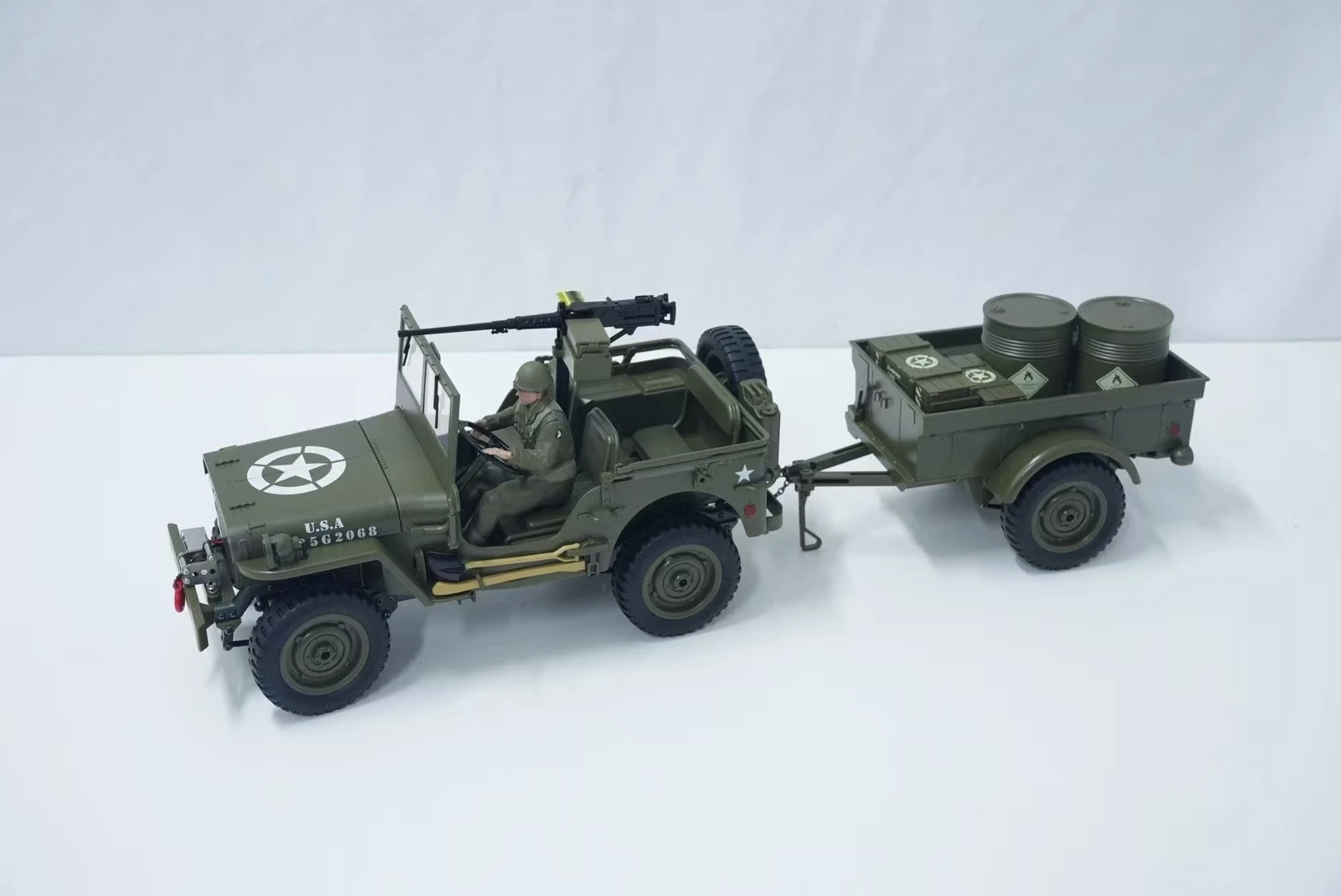 Upgrade-Zubehörteile für JJRC C8815 Anhänger Soldat Winde Baldachin Metallantriebswelle Stoßdämpfer Stahlblechteile für C8815 RC Auto – Detail 1