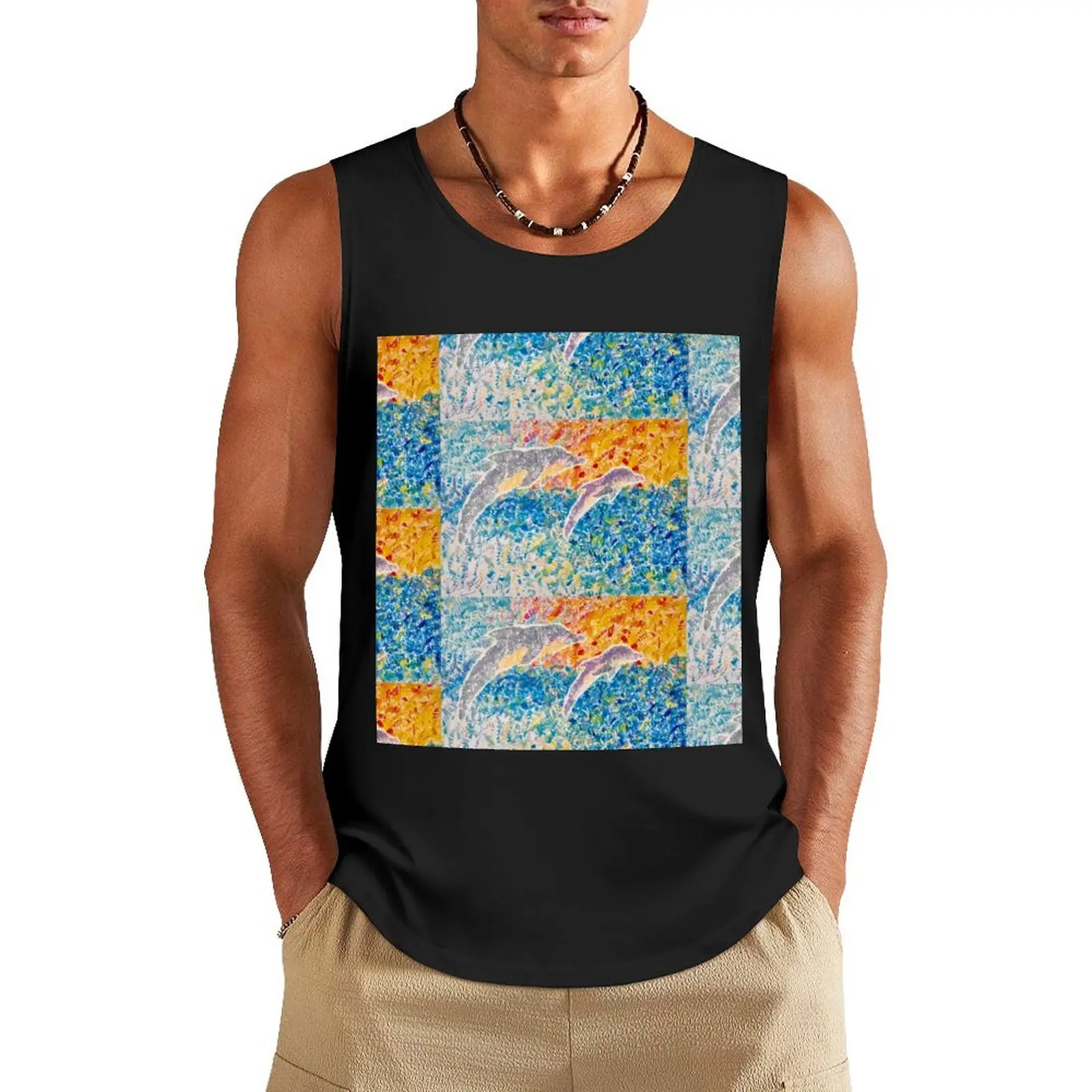 

Dolphins Dancing at Sunrise Tank Top T-shirts men T-shirt male t-shirt for man