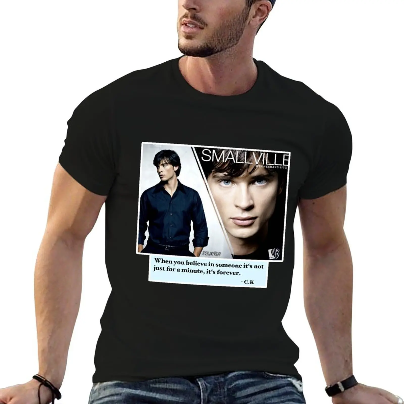Camiseta con cita de Tom Welling Smallville, camisetas estampadas para hombre, camisetas gráficas, camiseta con estampado personalizado