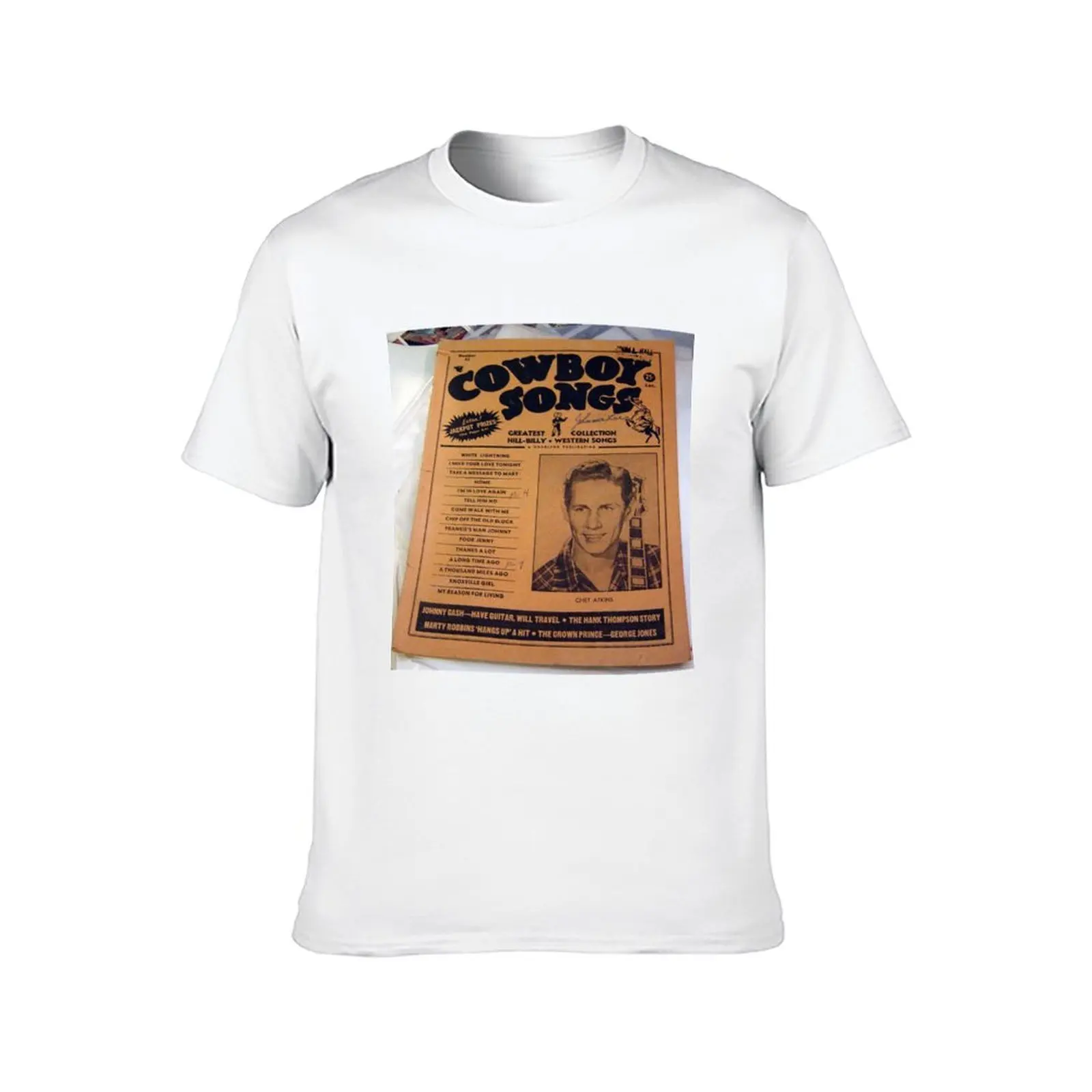 تشيت أتكينز وجيتار، غلاف مجلة الخمسينيات! تي شيرت رجل تي شيرت فاخر تي شيرت للرجل جرافيك خمر تي شيرت