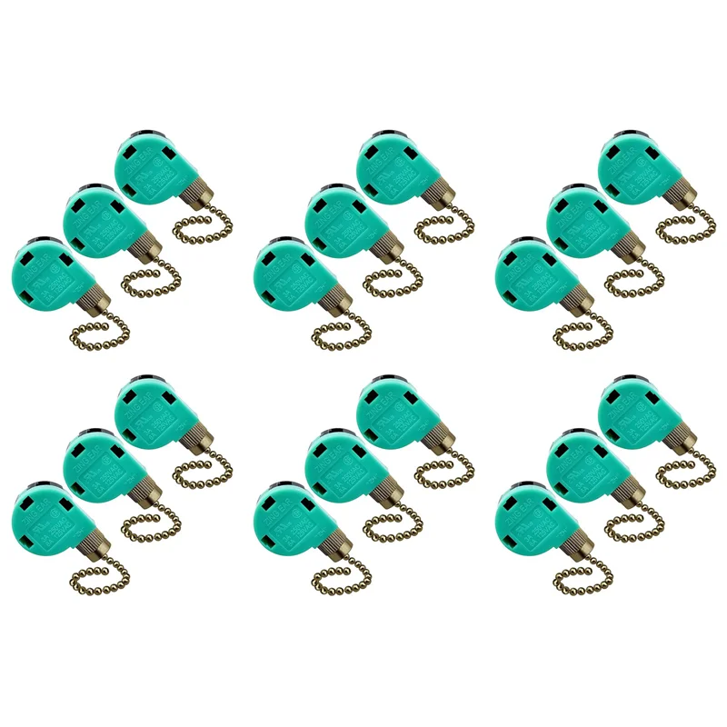 

IALJ-18 Pack Ceiling Fan Switch 3 Speed 4 Wire Zing Ear ZE-268S6 Fan Pull Chain Switch Replacement Speed Control Switch