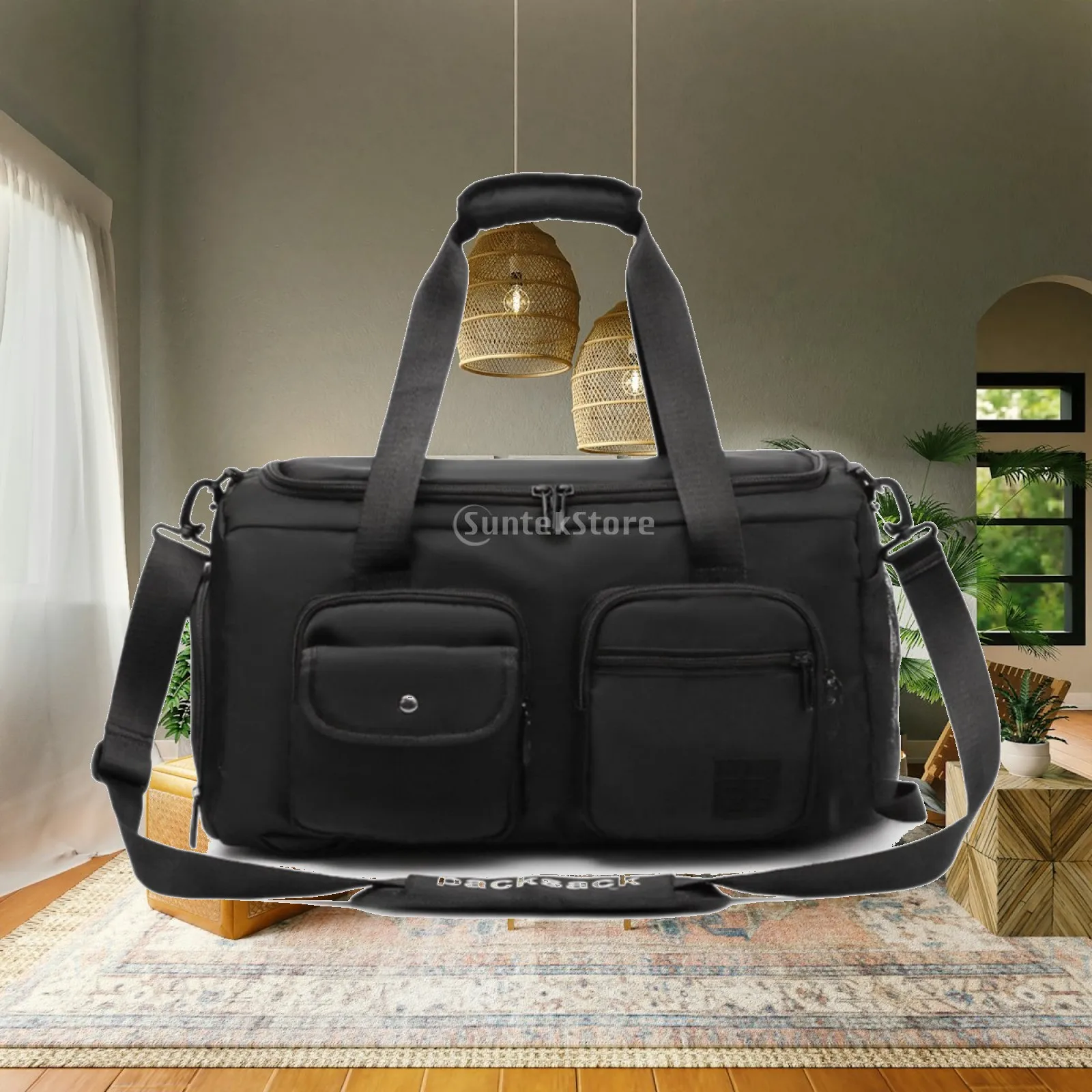 Casual Sports Duffel Bag for Basketball Training with Shoe Isolated Area and Sturdy Handle