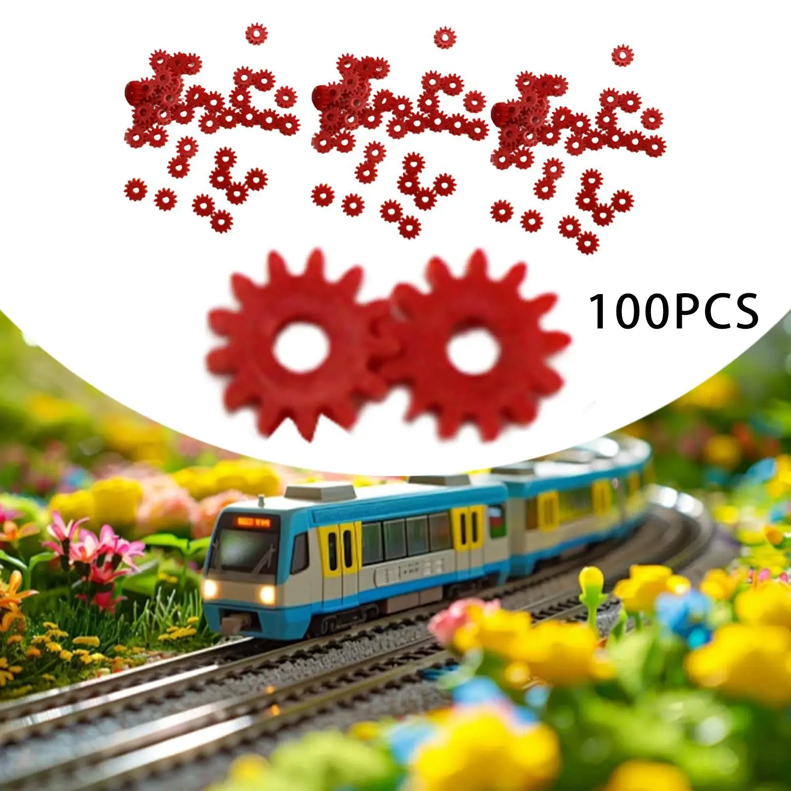 100 Pieces Train Gear Professional Electric Train Gear HO Scale Hobby Train Accessory for 1/87 Model Trains DIY Accessory