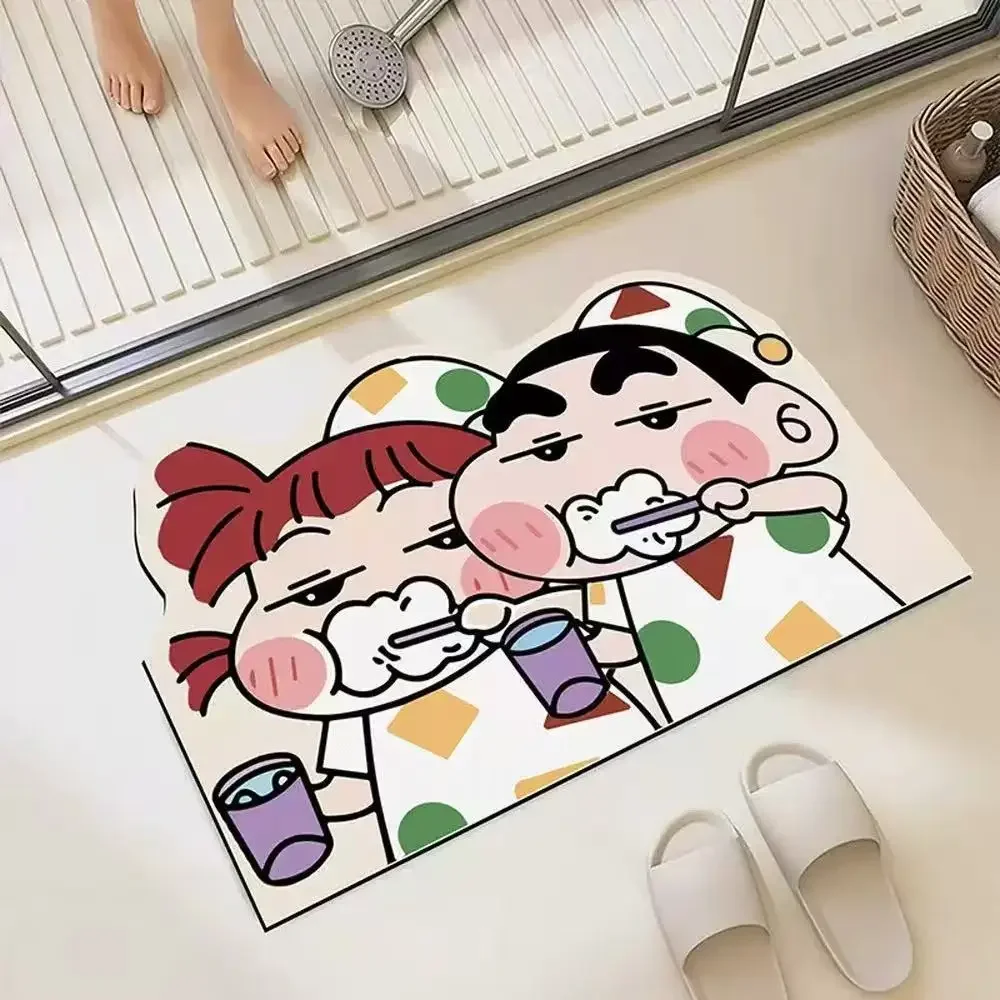 30×40cm Crayon Shin-chan Saugfähige Badematte, Schnelltrocknender Rutschfester Cartoon-Bodenteppich, Anime-Badezimmer-Dekoartikel – Detail 1