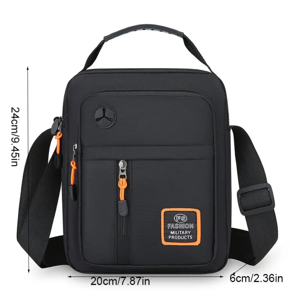 Casual Oxford Men Shoulder Bag Large Capacity Waterproof Men's Business Bag Multi-pockets Square Nylon Crossbody Bag Male