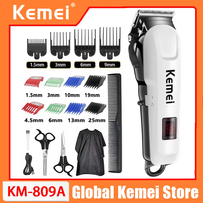

KEMEI Electric Hair Clipper Hair Cut Maching Wireless Trimmer men Professional Clipper Machine Rechargeable Hair Cut Barber 809A