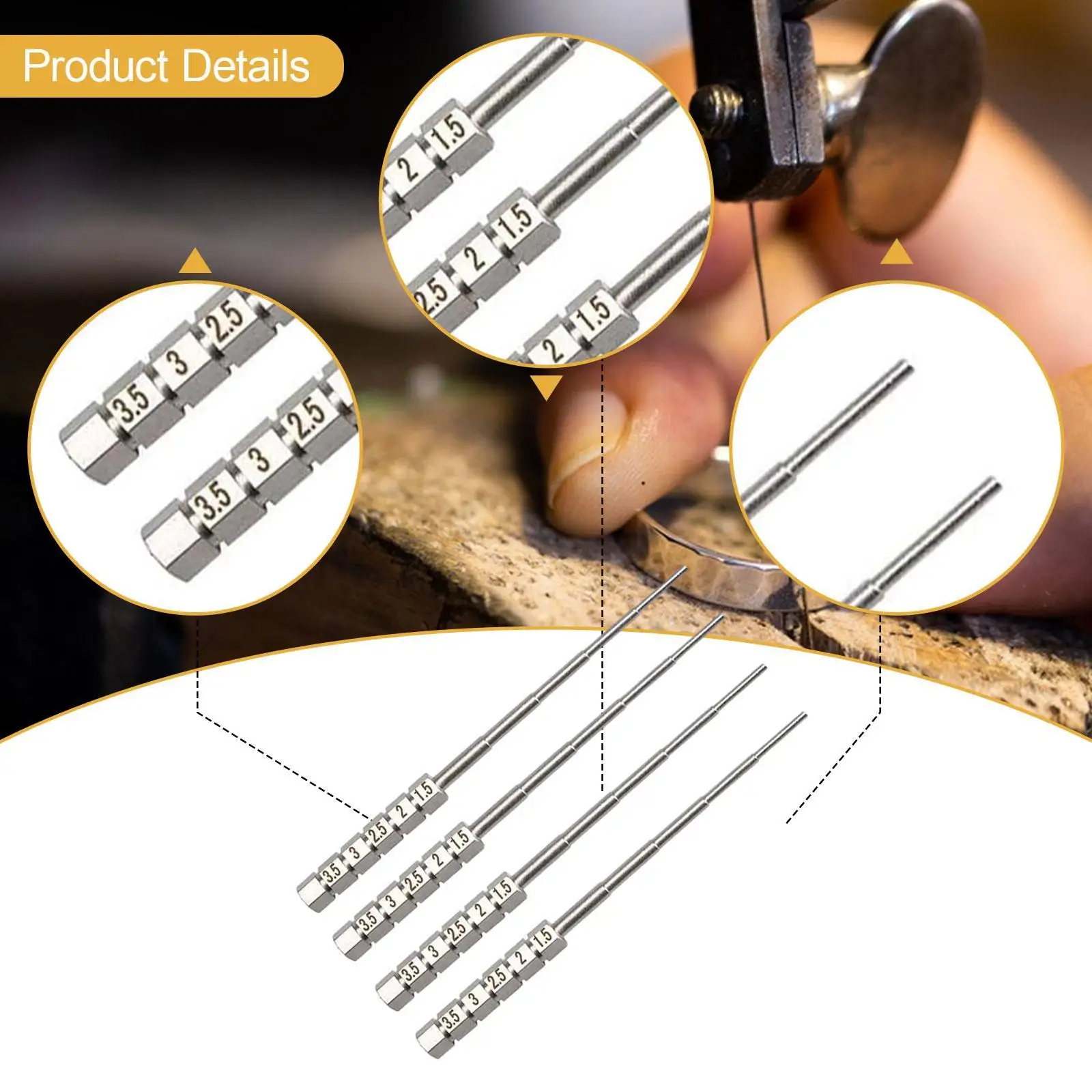 Five Step Wire Wrapping Mandrel Rods Round Coil Maker Jewelry Tools Kit for Bead Working and Bracelet Making