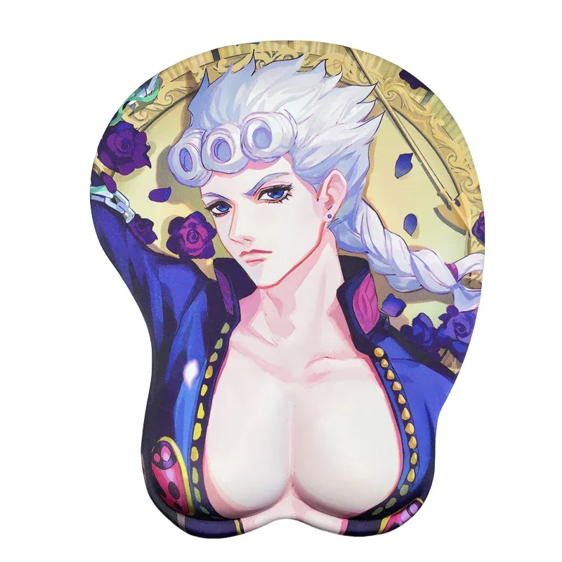 Подставка для запястий в стиле аниме Jojo Beautiful Man, дизайн одежды с белыми волосами и фиолетовыми цветами, игровые игры для офиса