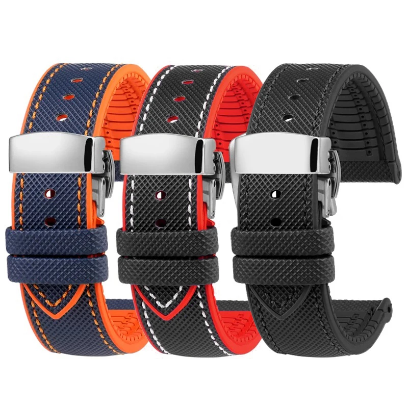 High quality rubber watch strap for TAG Heuer F1 Aquaracer Carrera Monaco Men's Waterproof Bracelet blue Orange 20mm 21mm 22mm
