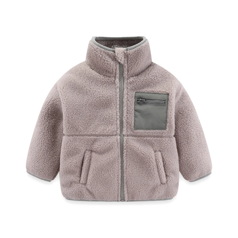 1 2 3 4 5 6 7 Years Boys Jacket Autumn Winter Warm Fleece Baby Coats New Fashion Zipper Children\'s Outerwear Plush Kids Clothes