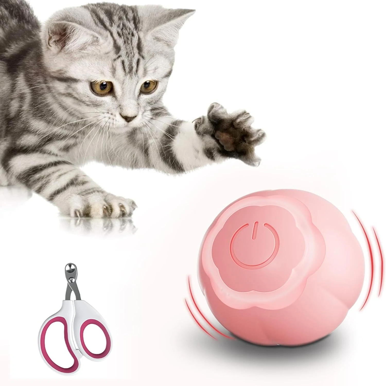 

Exciting Rechargeable Cat Toy Ball with Nail Clippers - Interactive Fun for Kittens and Adult Cats - Endless Entertainment for I