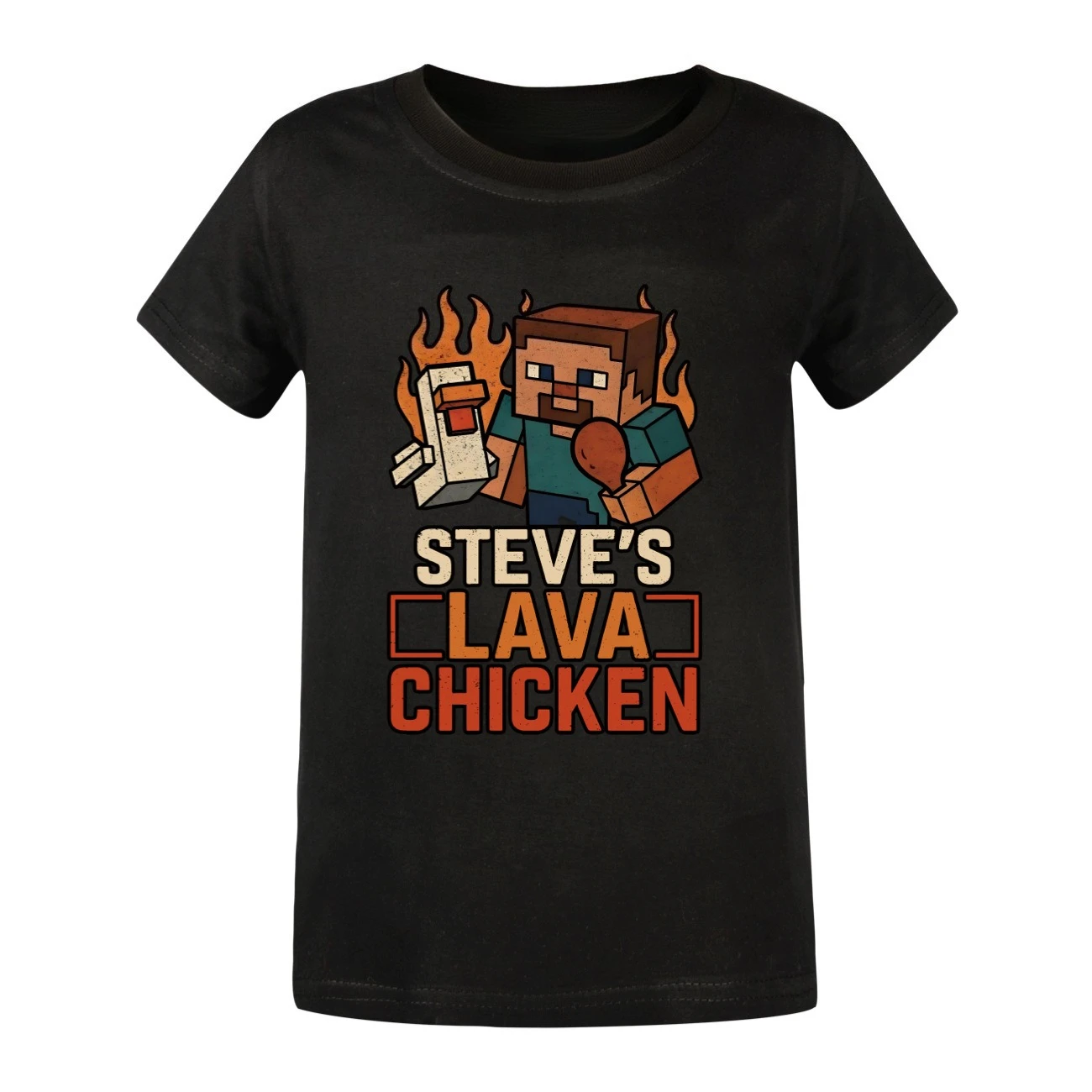 

2025 Summer T-Shirt Men's and Women's T-Shirt Fashion Printed Short Sleeve Boy's Steve Lava Chicken Top Clothing T-Shirt Gift