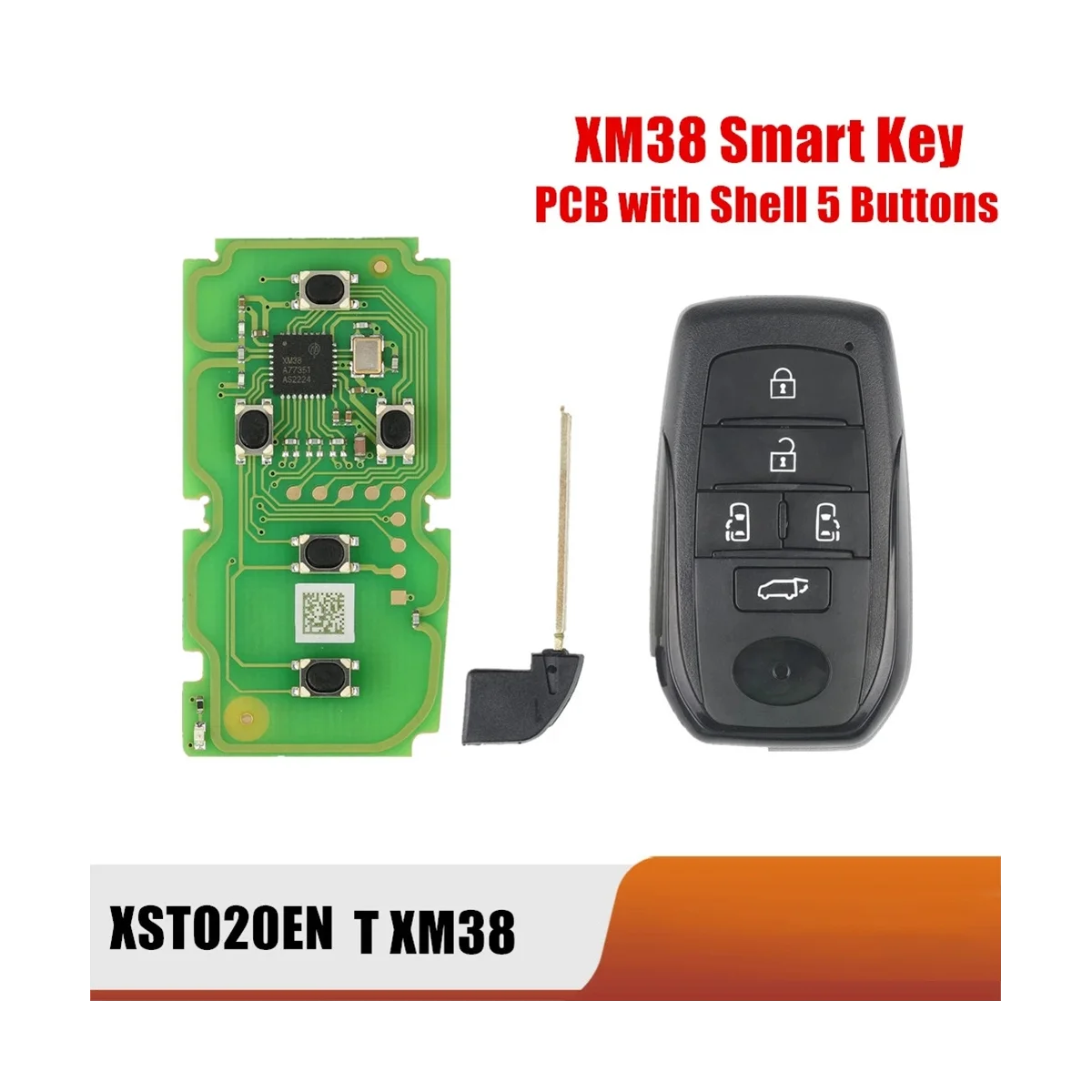 XSTO20EN TOY.T XM38 Smart Key PCB with Shell 5 Buttons Universal Complete Key Fob for for VVDI Key