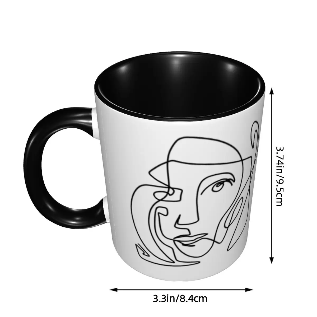 Pablo Picasso One Line Abstract Art Coffee Mug DIY Personalized Spanish Artist Ceramic Milk Tea Mug Cup
