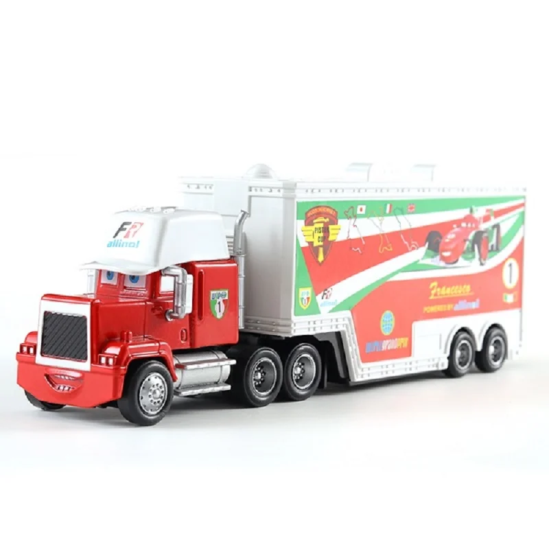 Disney Pixar Cars 2 3 Truck Toys Lightning McQueen Chick Hicks Uncle Mack Plastic Alloy Diecast Trailer Model Children Gift