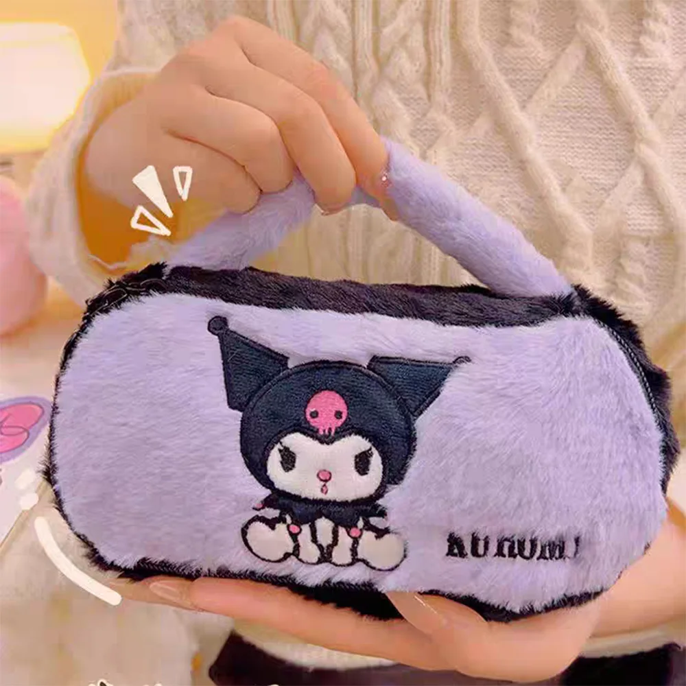 

Натуральная плюшевая косметичка Kuromi Pochacco с героями мультфильмов Sanrio, женская дорожная большая вместительная сумка для хранения помады и ухода за кожей, подарки