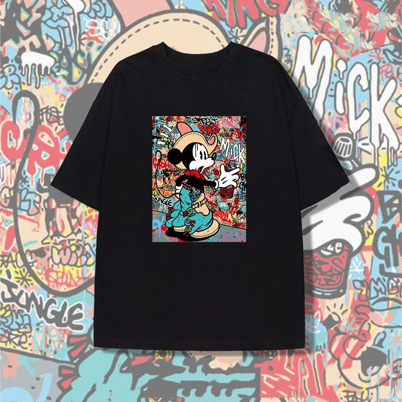 

Disney Mickey Mouse Short-sleeved T-shirt for Men's Summer Fashion Brand, Disney Cartoon Loose and Comfortable Men's Top