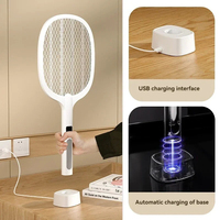 2025 4000V Electric Mosquito Racket Rechargeable Detachable Handheld Auto Swat Mode Type-C Rechargeable Electric Fly Swatter