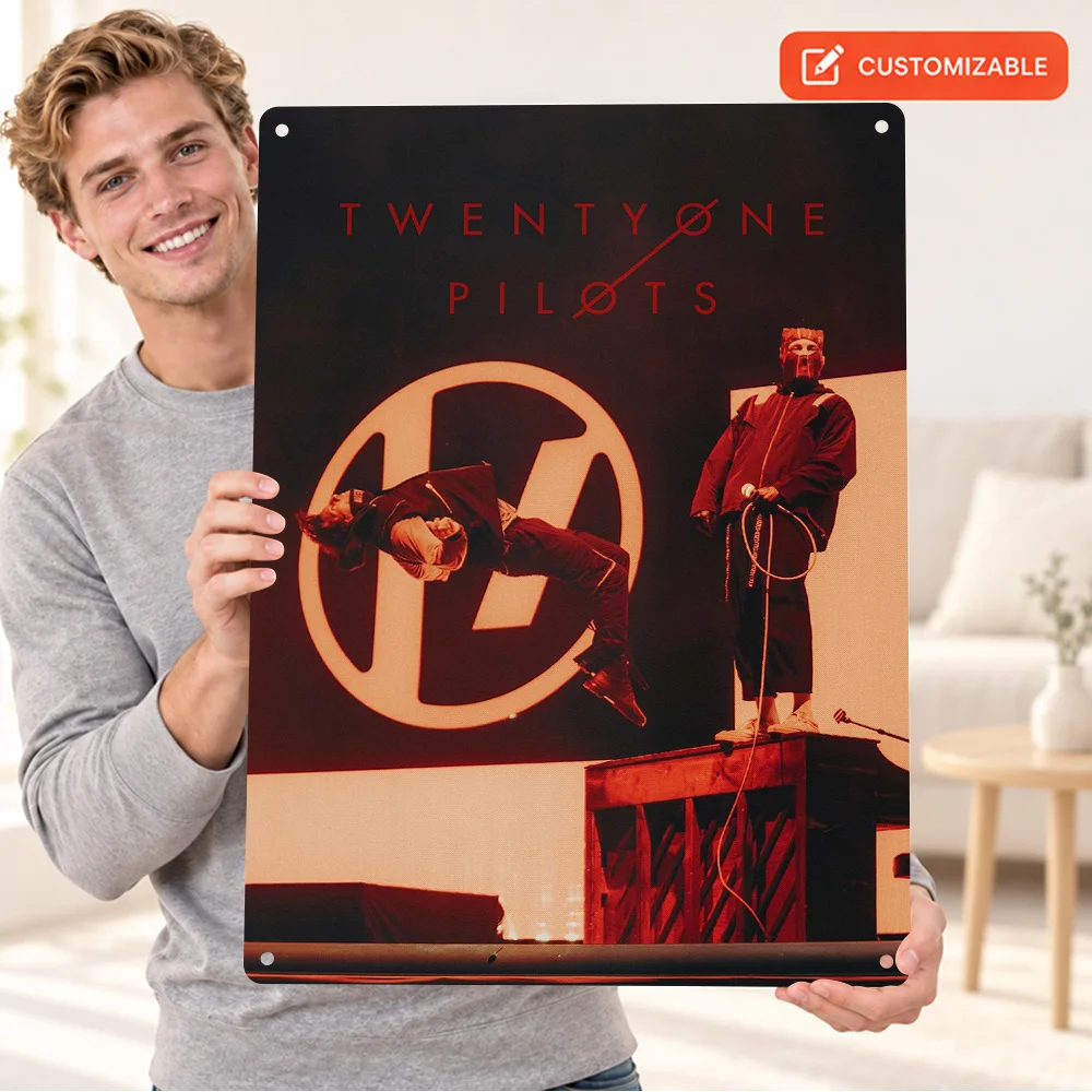 Twenty One Pilots Band Aluminum Poster Personalized Metal Sign Graphic Design Wall Art For Living Room Record Collector Gift