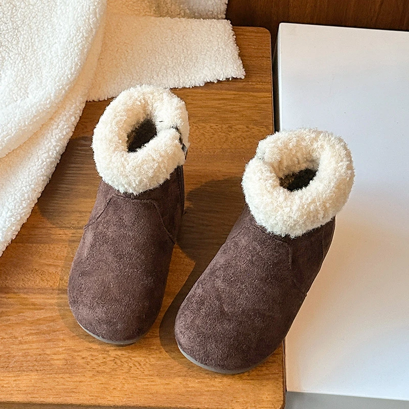 أحذية الفتيات القطنية 2025 شتاء جديد دافئ النمط البريطاني أحذية أطفال بسيطة متعددة الاستخدامات أحذية الأطفال 23-36 #4