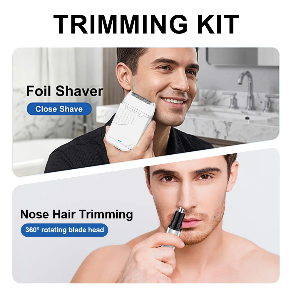 HIENA HYN-835 Electric Bread Trimmer Set For Man Professional White Shaving Machine Waterproof High Quality Nose Hair Trimmer