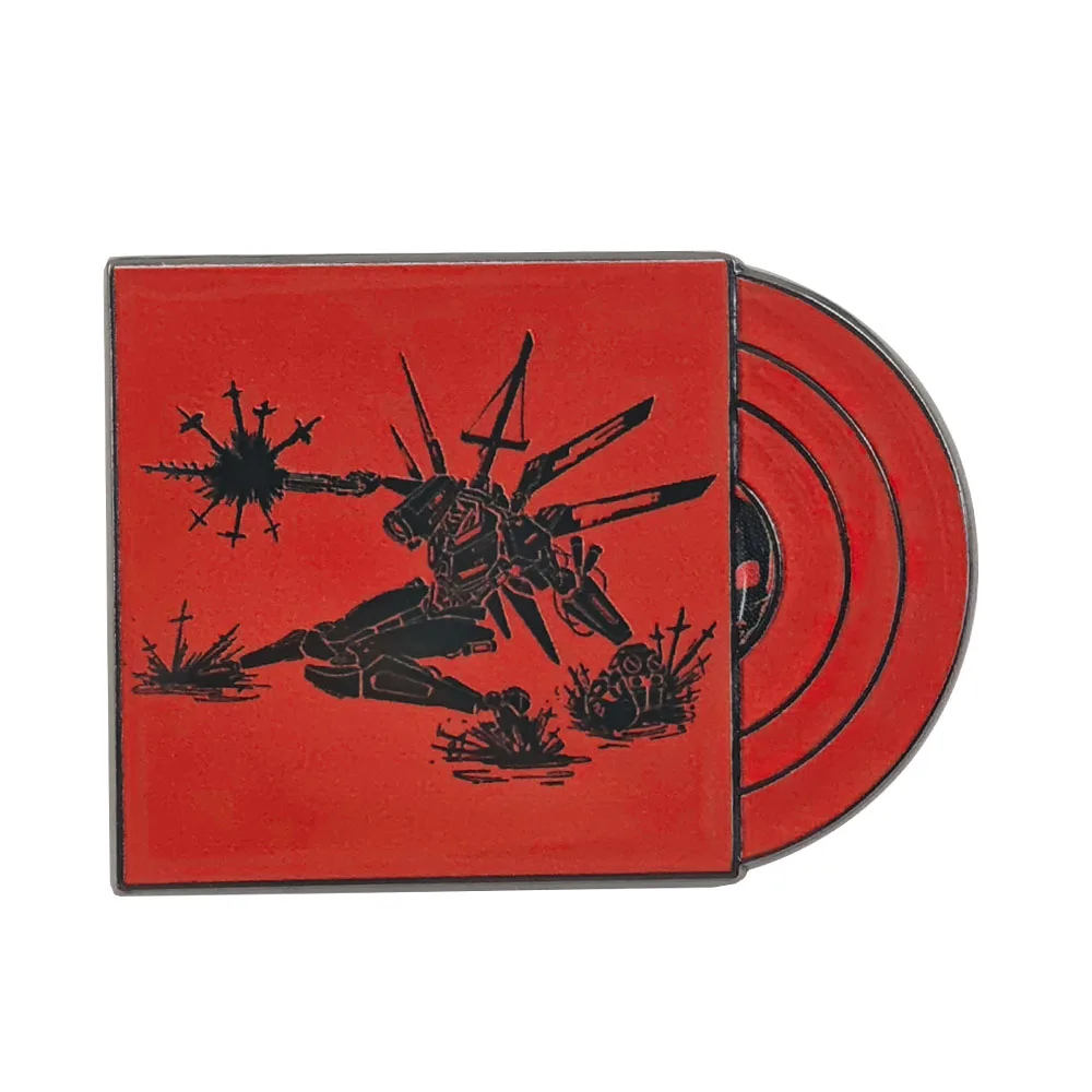 U-ULTRAKILL-Game Emaille-Pin V1 Roboter Schallplatten-Brosche Original Soundtrack OST Rote Hülle Metall-Abzeichen Retro FPS Gaming Geschenk – Detail 1