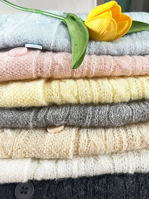 

Summer New Sle Women's Knitted ort Hollow out round Ne Open Cardigan Soft White Single Button Soft Cozy Commute Sle
